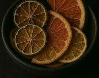 Kom met gedroogde schijfjes citrus als garnering voor alcoholvrije dranken